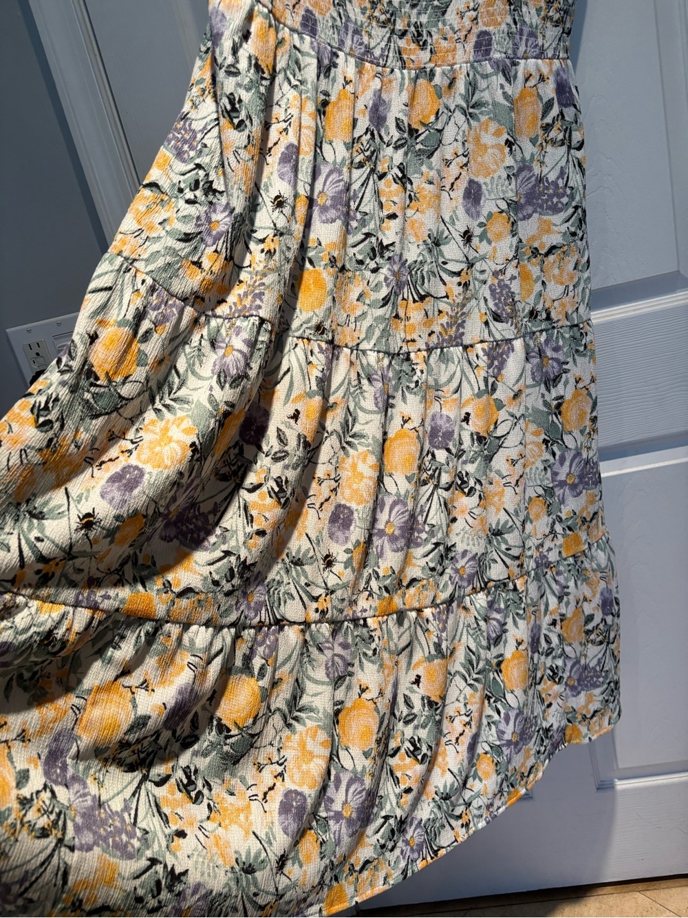 Lane Bryant Plus-Size 18/20 Smocked-Bodice Square-Neck Maxi Dress Spring Floral - Picture 7 of 7